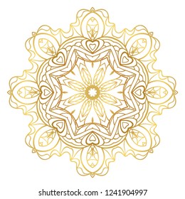 Indian floral mandala pattern.Vector Henna tattoo style. Can be used for textile, greeting card, coloring book, phone case print