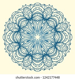 Indian floral mandala pattern.Vector Henna tattoo style. Can be used for textile, greeting card, coloring book, phone case print