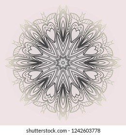 Indian floral mandala pattern.Vector Henna tattoo style. Can be used for textile, greeting card, coloring book, phone case print