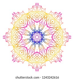 Indian floral mandala pattern.Vector Henna tattoo style. Can be used for textile, greeting card, coloring book, phone case print