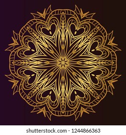 Indian floral mandala pattern.Vector Henna tattoo style. Can be used for textile, greeting card, coloring book, phone case print