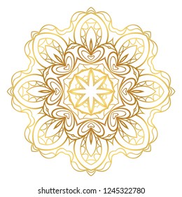 Indian floral mandala pattern.Vector Henna tattoo style. Can be used for textile, greeting card, coloring book, phone case print