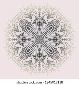 Indian floral mandala pattern.Vector Henna tattoo style. Can be used for textile, greeting card, coloring book, phone case print
