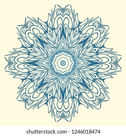 Indian floral mandala pattern.Vector Henna tattoo style. Can be used for textile, greeting card, coloring book, phone case print