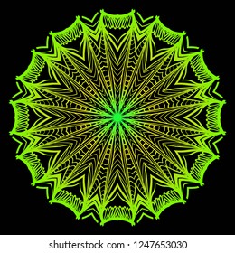 Indian floral mandala pattern.Vector Henna tattoo style. Can be used for textile, greeting card, coloring book, phone case print