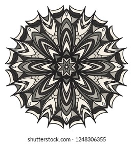 Indian floral mandala pattern.Vector Henna tattoo style. Can be used for textile, greeting card, coloring book, phone case print