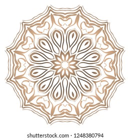 Indian floral mandala pattern.Vector Henna tattoo style. Can be used for textile, greeting card, coloring book, phone case print