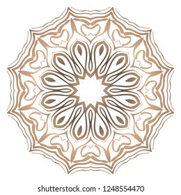 Indian floral mandala pattern.Vector Henna tattoo style. Can be used for textile, greeting card, coloring book, phone case print