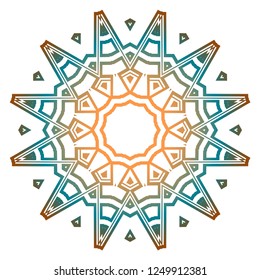 Indian floral mandala pattern.Vector Henna tattoo style. Can be used for textile, greeting card, coloring book, phone case print