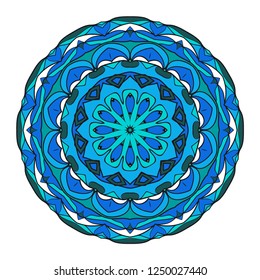Indian floral mandala pattern.Vector Henna tattoo style. Can be used for textile, greeting card, coloring book, phone case print