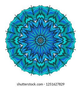 Indian floral mandala pattern.Vector Henna tattoo style. Can be used for textile, greeting card, coloring book, phone case print