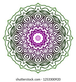 Indian floral mandala pattern.Vector Henna tattoo style. Can be used for textile, greeting card, coloring book, phone case print