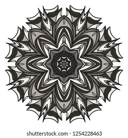 Indian floral mandala pattern.Vector Henna tattoo style. Can be used for textile, greeting card, coloring book, phone case print