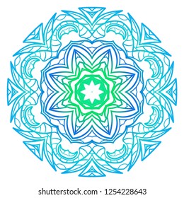 Indian floral mandala pattern.Vector Henna tattoo style. Can be used for textile, greeting card, coloring book, phone case print