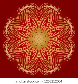 Indian floral mandala pattern.Vector Henna tattoo style. Can be used for textile, greeting card, coloring book, phone case print