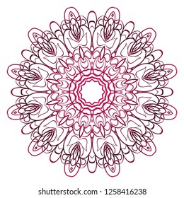 Indian floral mandala pattern.Vector Henna tattoo style. Can be used for textile, greeting card, coloring book, phone case print