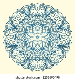 Indian floral mandala pattern.Vector Henna tattoo style. Can be used for textile, greeting card, coloring book, phone case print