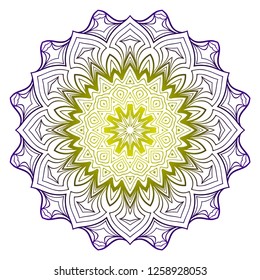 Indian floral mandala pattern.Vector Henna tattoo style. Can be used for textile, greeting card, coloring book, phone case print