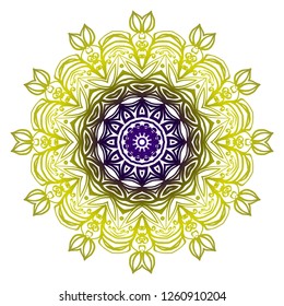 Indian floral mandala pattern.Vector Henna tattoo style. Can be used for textile, greeting card, coloring book, phone case print