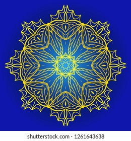 Indian floral mandala pattern.Vector Henna tattoo style. Can be used for textile, greeting card, coloring book, phone case print