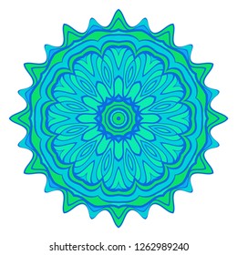 Indian floral mandala pattern.Vector Henna tattoo style. Can be used for textile, greeting card, coloring book, phone case print
