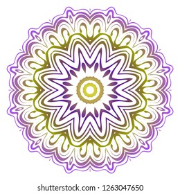 Indian floral mandala pattern.Vector Henna tattoo style. Can be used for textile, greeting card, coloring book, phone case print