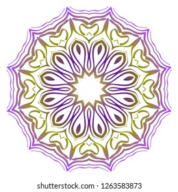 Indian floral mandala pattern.Vector Henna tattoo style. Can be used for textile, greeting card, coloring book, phone case print