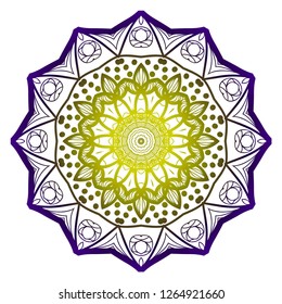 Indian floral mandala pattern.Vector Henna tattoo style. Can be used for textile, greeting card, coloring book, phone case print