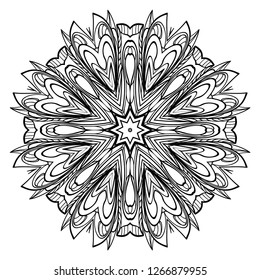 Indian floral mandala pattern.Vector Henna tattoo style. Can be used for textile, greeting card, coloring book, phone case print