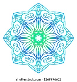 Indian floral mandala pattern.Vector Henna tattoo style. Can be used for textile, greeting card, coloring book, phone case print