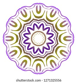 Indian floral mandala pattern.Vector Henna tattoo style. Can be used for textile, greeting card, coloring book, phone case print