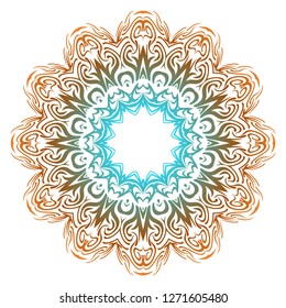 Indian floral mandala pattern.Vector Henna tattoo style. Can be used for textile, greeting card, coloring book, phone case print