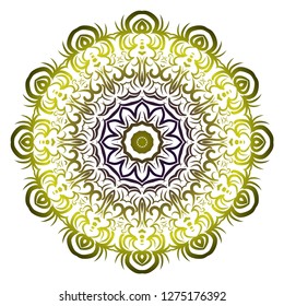 Indian floral mandala pattern.Vector Henna tattoo style. Can be used for textile, greeting card, coloring book, phone case print