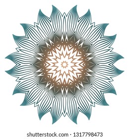 Indian Floral Mandala Pattern.Vector Henna Tattoo Style. Can Be Used For Textile, Greeting Card, Coloring Book, Phone Case Print. Beige pastel color.