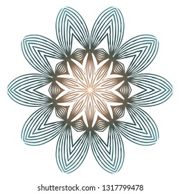 Indian Floral Mandala Pattern.Vector Henna Tattoo Style. Can Be Used For Textile, Greeting Card, Coloring Book, Phone Case Print. Beige pastel color.