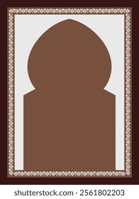 Indian floral ornament. Mughal floral traditional ornament with arch and motif borders.