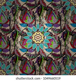 Indian floral paisley medallion banners. Henna tattoo style on a beige, neutral, black colors. Can be used for textile, greeting card, coloring book, phone case print. Vector ethnic Mandala ornament.