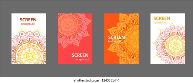Indian floral paisley medallion banners. Ethnic Mandala ornament. Can be used for textile, greeting card, coloring book, phone case print.