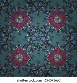 Indian floral paisley medallion banners. Vector ethnic Mandala ornament. Henna tattoo style on a colorful background. Can be used for textile, greeting card, coloring book, phone case print.