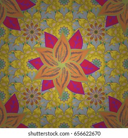 Indian floral paisley medallion banners. Henna tattoo style on a colorful background. Can be used for textile, greeting card, coloring book, phone case print. Vector ethnic Mandala ornament.