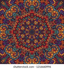 Indian floral paisley medallion pattern. Ethnic Mandala ornament. Henna tattoo style. Can be used for textile, greeting card, coloring book, phone case print.