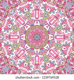 Indian floral paisley medallion pattern. Ethnic Mandala ornament. Vector Henna tattoo style. Best for used on textile, greeting card, coloring mandala book, phone case print.