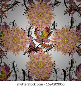Indian floral paisley medallion pattern. Can be used for textile, greeting card, coloring book, phone case print. Vector Henna tattoo style. Ethnic Mandala ornament.