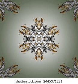 Indian floral paisley medallion pattern. Ethnic Mandala ornament. vector Henna tattoo style. Can be used for textile, greeting card, coloring book, phone case print.