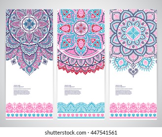 Indian floral paisley medallion pattern. Ethnic Mandala ornament. Vector Henna tattoo style. Can be used for textile, greeting card, coloring book, phone case print.