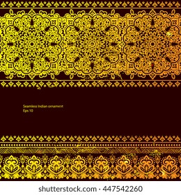 Indian floral paisley medallion pattern. Ethnic Mandala ornament. Vector Henna tattoo style. Can be used for textile, greeting card, coloring book, phone case print.