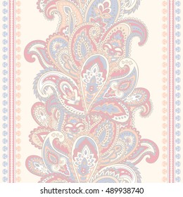 Indian floral paisley medallion pattern. Ethnic Mandala ornament. Vector Henna tattoo style. Can be used for textile, greeting card, coloring book, phone case print.