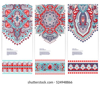 Indian floral paisley medallion pattern. Ethnic Mandala ornament. Vector Henna tattoo style. Can be used for textile, greeting card, coloring book, phone case print.