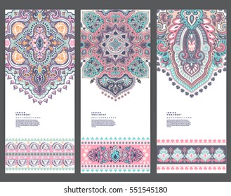 Indian floral paisley medallion pattern. Ethnic Mandala ornament. Vector Henna tattoo style. Can be used for textile, greeting card, coloring book, phone case print.