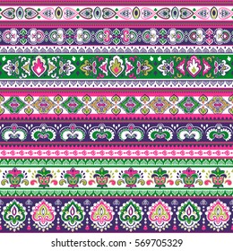 Indian floral paisley medallion pattern. Ethnic Mandala ornament. Vector Henna tattoo style. Can be used for textile, greeting card, coloring book, phone case print.